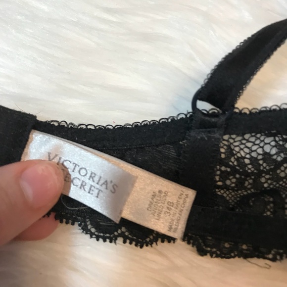 Victoria’s Secret Black Lace Lined Demi Bra 34B - Picture 2 of 8